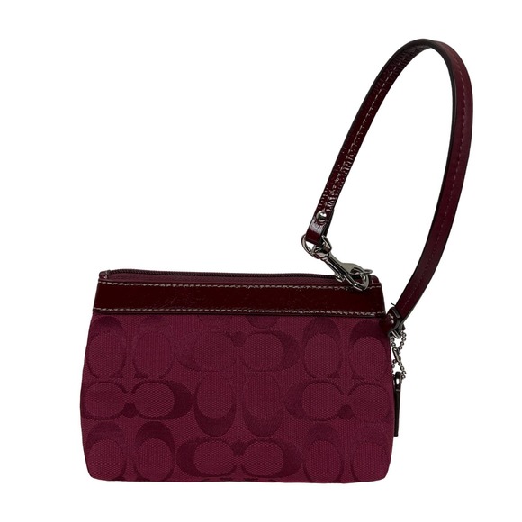 Coach Signature "C" Wristlet, Burgundy - Picture 2 of 7
